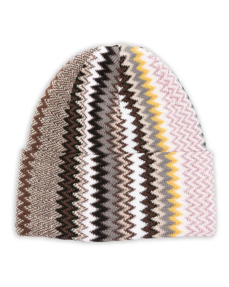 Missoni Beanie mit Zickzackmuster - Braun Braun