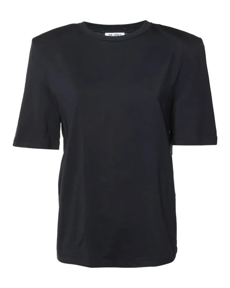 ATTICO T-Shirt mit strukturierten Schultern - Schwarz Schwarz
