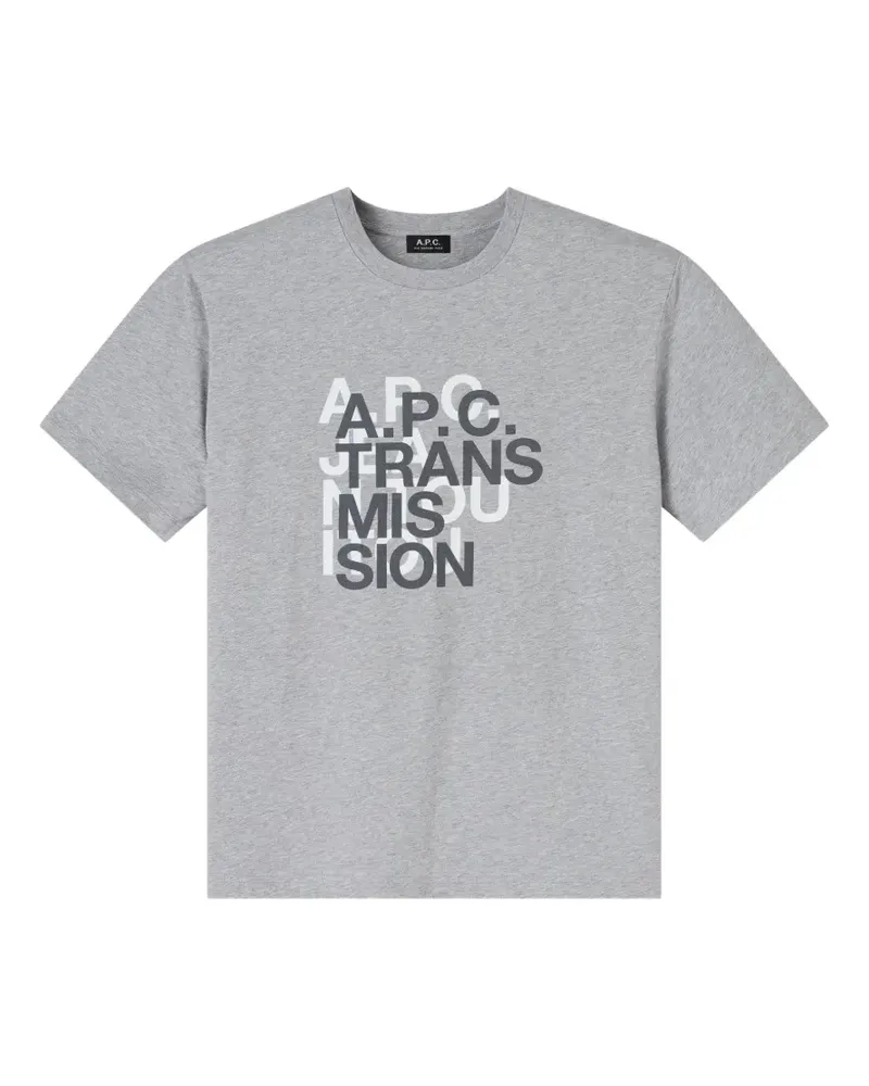 A.P.C. Transmission T-Shirt mit grafischem Print - Grau Grau