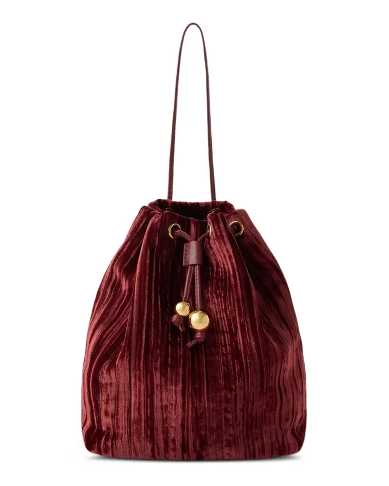 Furla Beuteltasche aus Samt in Knitteroptik - Rot Rot