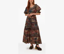 Gestuftes Maxikleid mit Perlengürtel - Blau