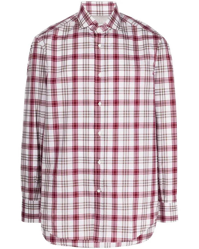 Brunello Cucinelli Kariertes Hemd - Rot Rot