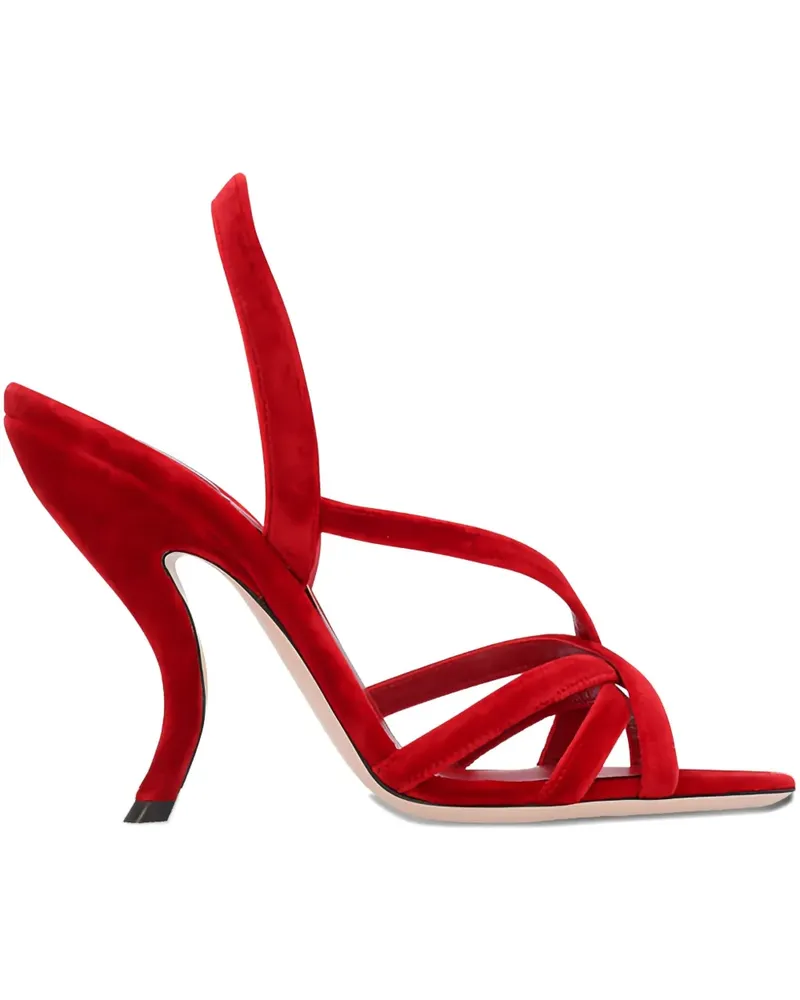 Valentino Garavani Fetishique Sandalen aus Samt 105mm - Rot Rot
