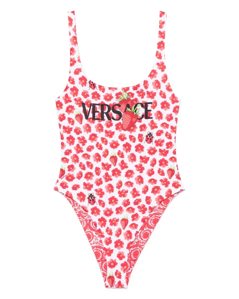 Versace Badeanzug mit Strawberry Garden-Print - Rot Rot