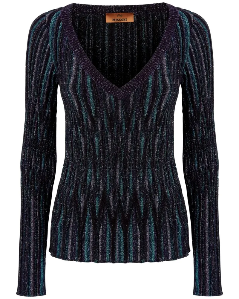 Missoni Strickpullover im Metallic-Look Schwarz