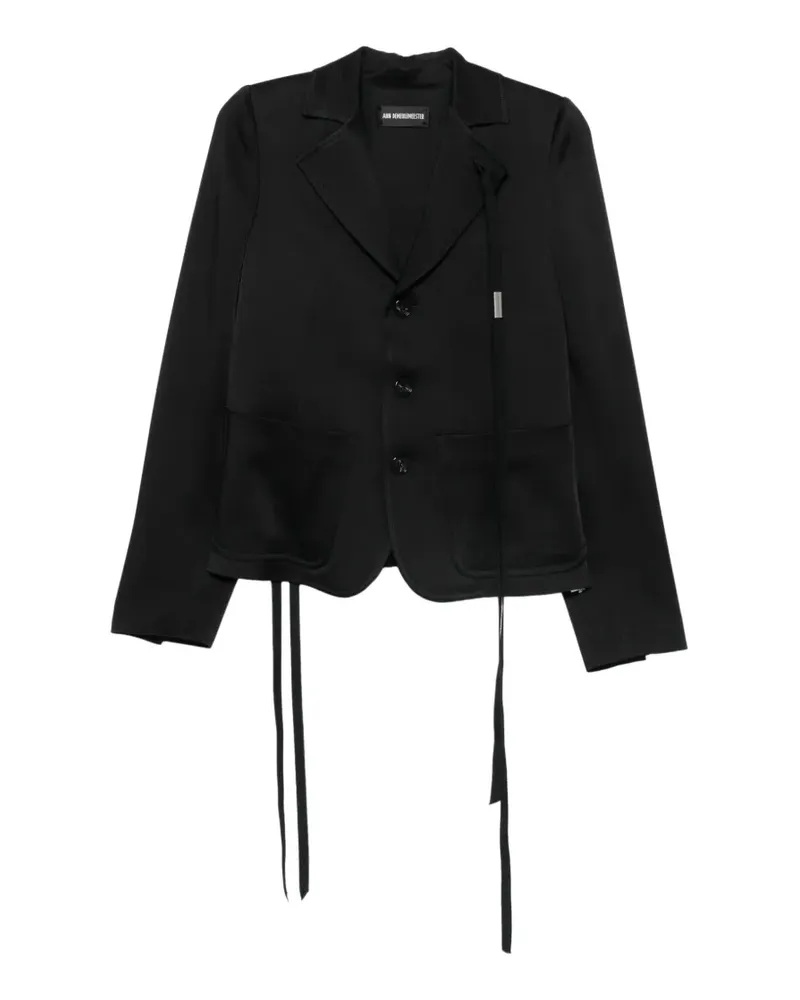 Ann Demeulemeester Lexa raw-edge strap-detail jacket - Braun Braun