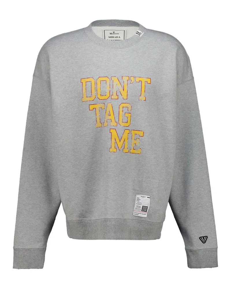 MIHARAYASUHIRO slogan-print distressed-effect sweatshirt - Grau Grau