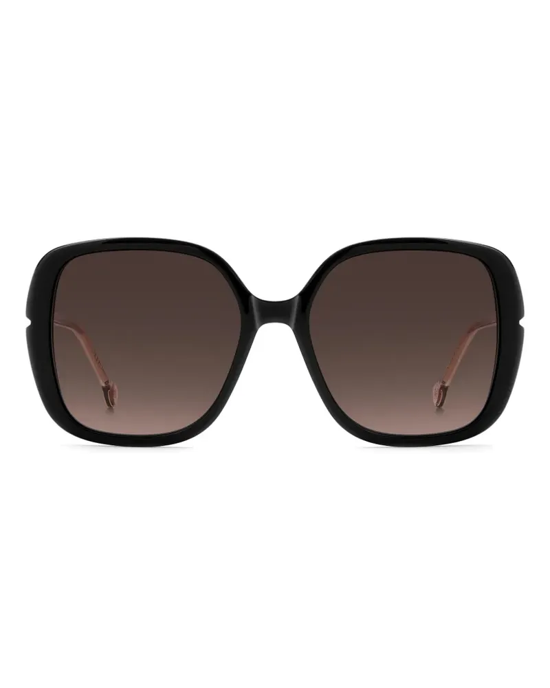 Carolina Herrera New York Sonnenbrille mit eckigem Gestell - Schwarz Schwarz