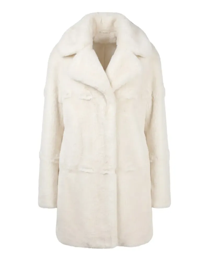 Ermanno Scervino faux-fur notched-lapel coat - Nude Nude