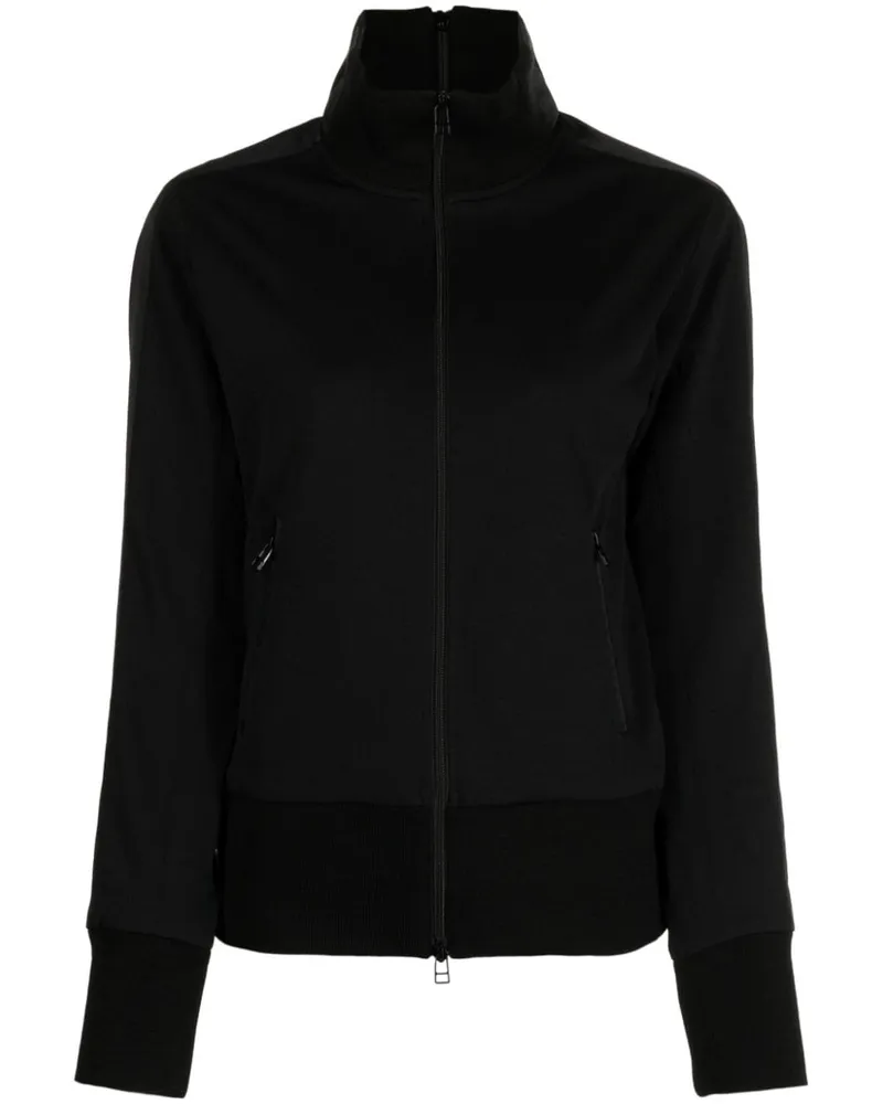 Yohji Yamamoto Sweatshirtjacke mit Streifendetail - Schwarz Schwarz