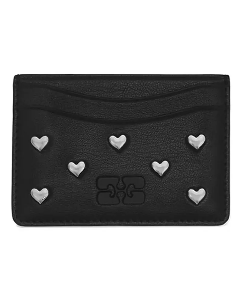 Ganni Bou heart-stud cardholder - Schwarz Schwarz