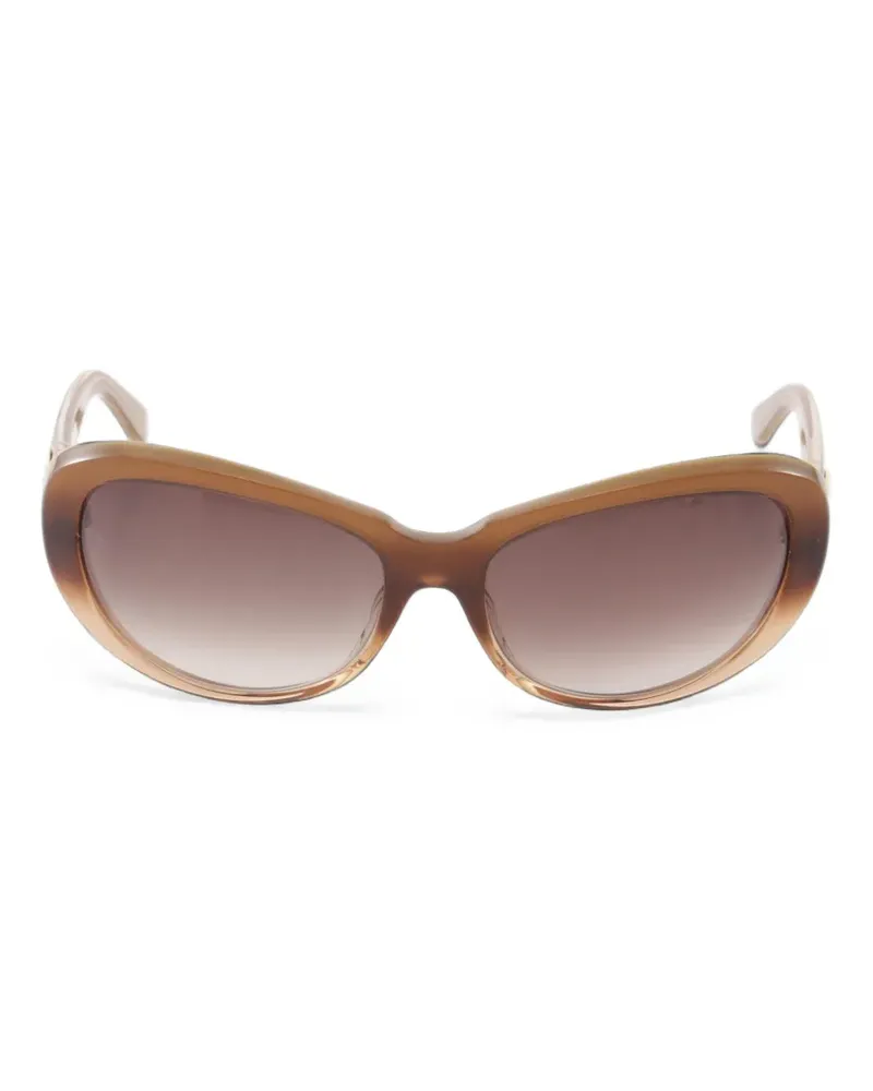 Cartier 2010s C Decor oval-frame sunglasses - Braun Braun