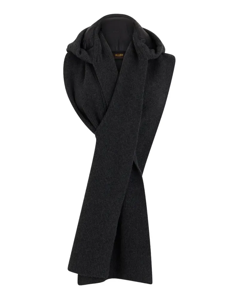 MOORER Eloise-Cws ribbed hooded scarf - Grau Grau