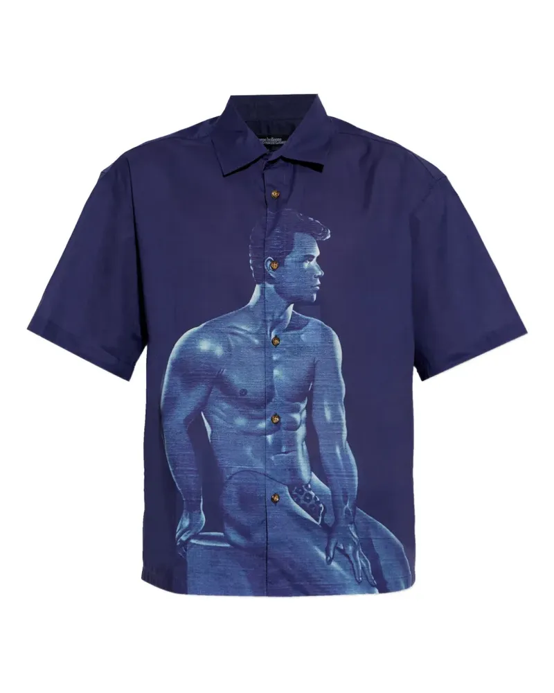 Carne Bollente men-print shirt - Blau Blau