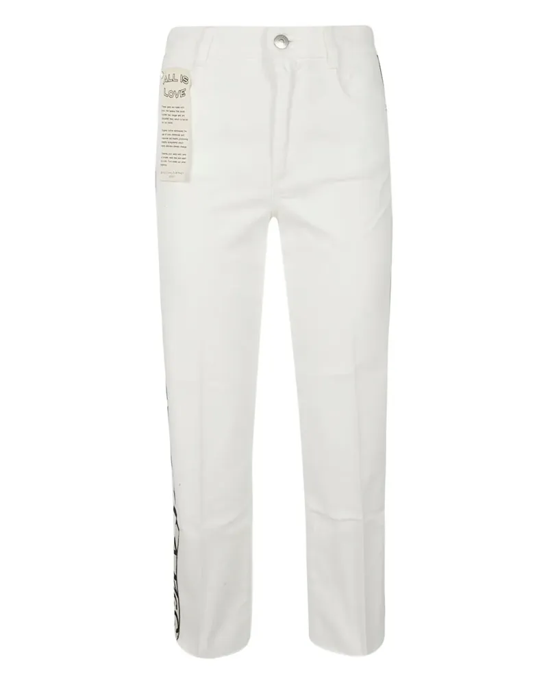 Stella McCartney Cropped-Jeans mit Logo - Weiß Weiß