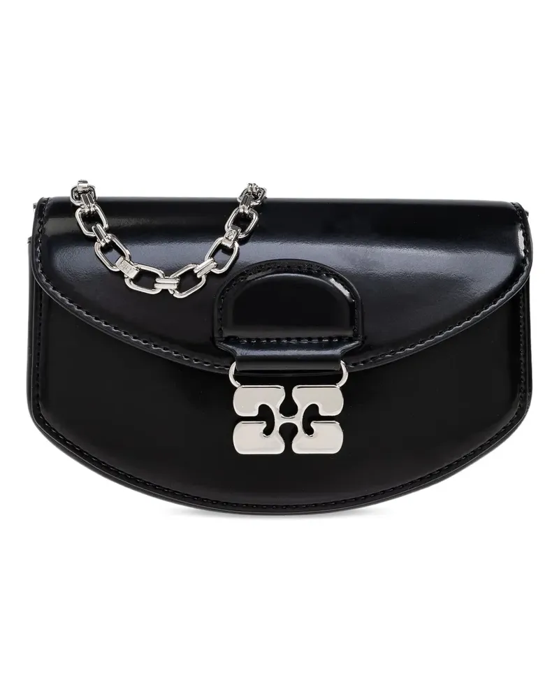 Ganni Halbrunde Mini-Tasche - Schwarz Schwarz