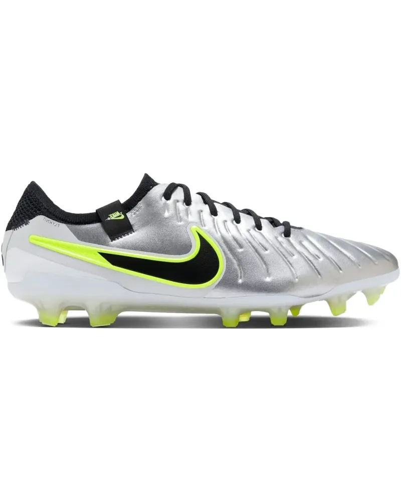 Nike Tiempo Legend 10 Elite FG Metallic-Football-Sneakers - Silber Silber