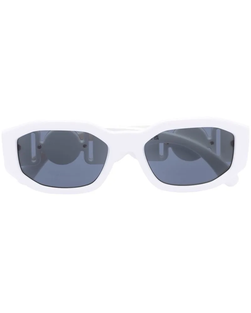 Versace Sonnenbrille mit geometrischem Gestell - Weiß Weiß