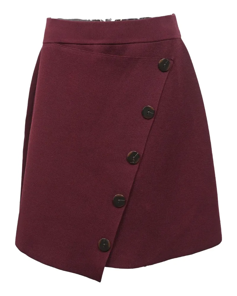 Sandro asymmetric decorative-button mini skirt - Rot Rot