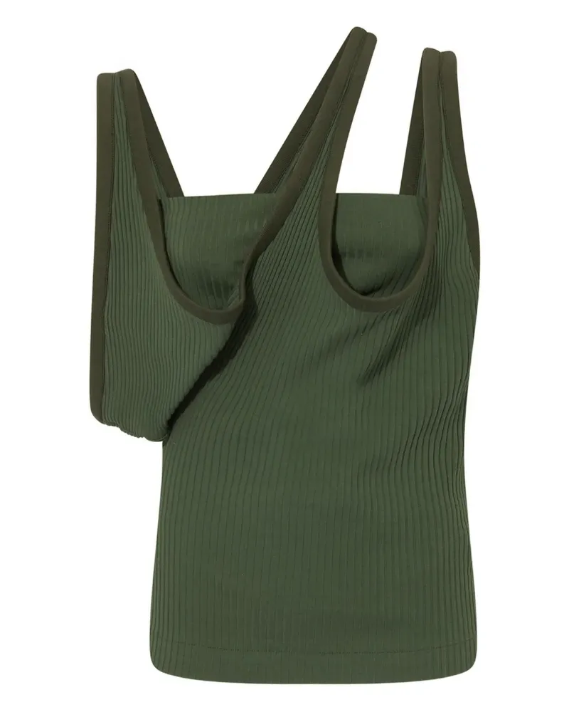 ATTICO asymmetric ribbed top - Grün Grün