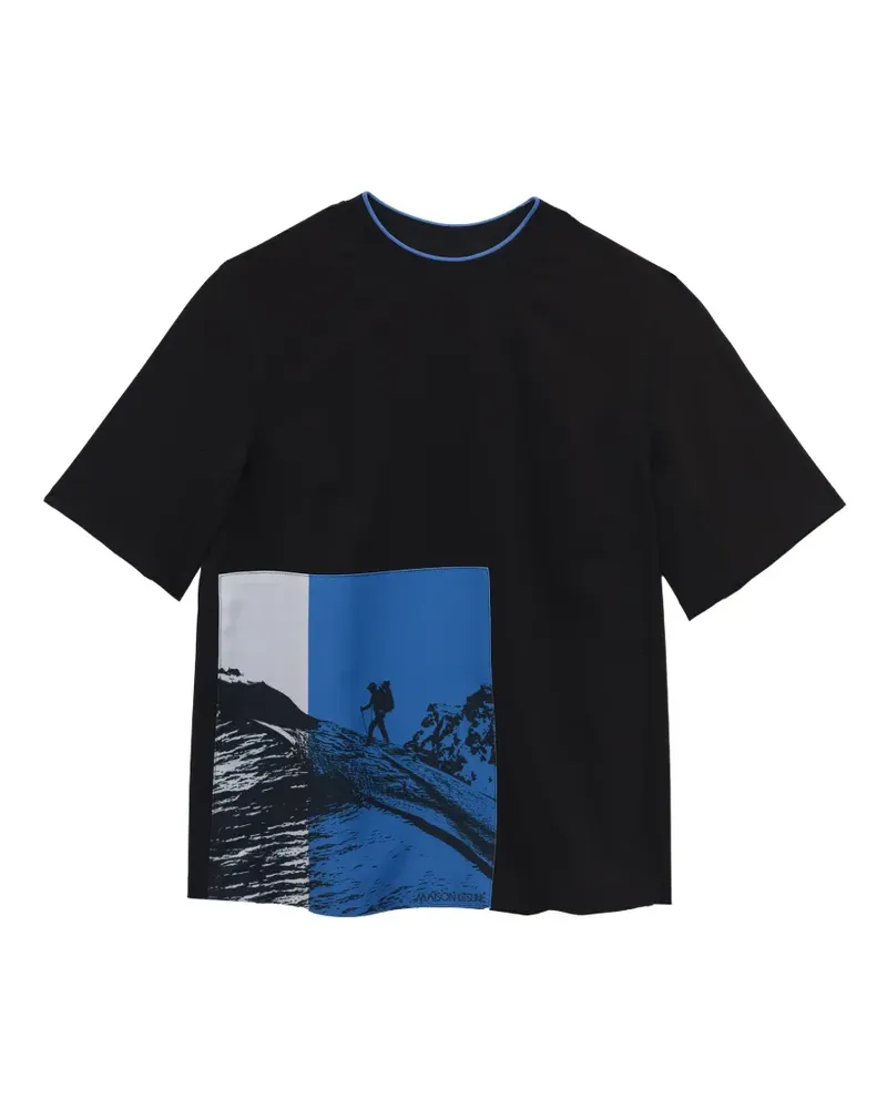 Kitsuné Polarized Mountains graphic-print T-shirt - Schwarz Schwarz