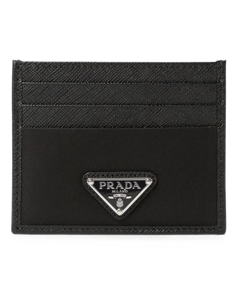 Prada Re-Nylon and Saffiano leather card holder - Schwarz Schwarz