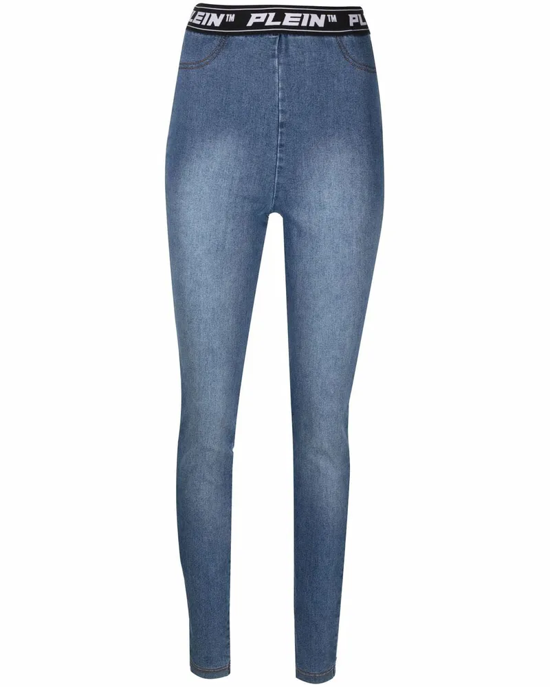 Philipp Plein Leggings mit Logo-Bund - Blau Blau