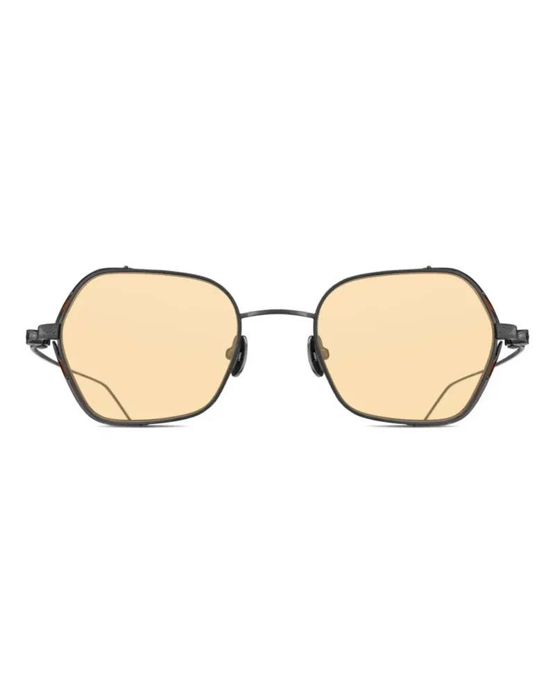 MATSUDA Sonnenbrille mit geometrischem Gestell - Schwarz Schwarz