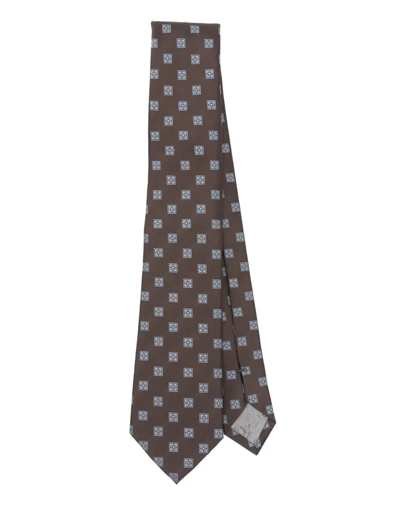 Emporio Armani Seidenkrawatte mit Paisleymuster - Braun Braun