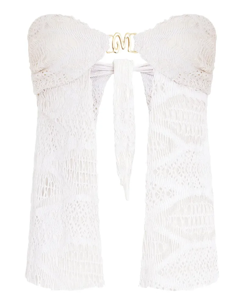 Amir Slama Bandeau-Top mit Metalldetail - Weiß Weiß