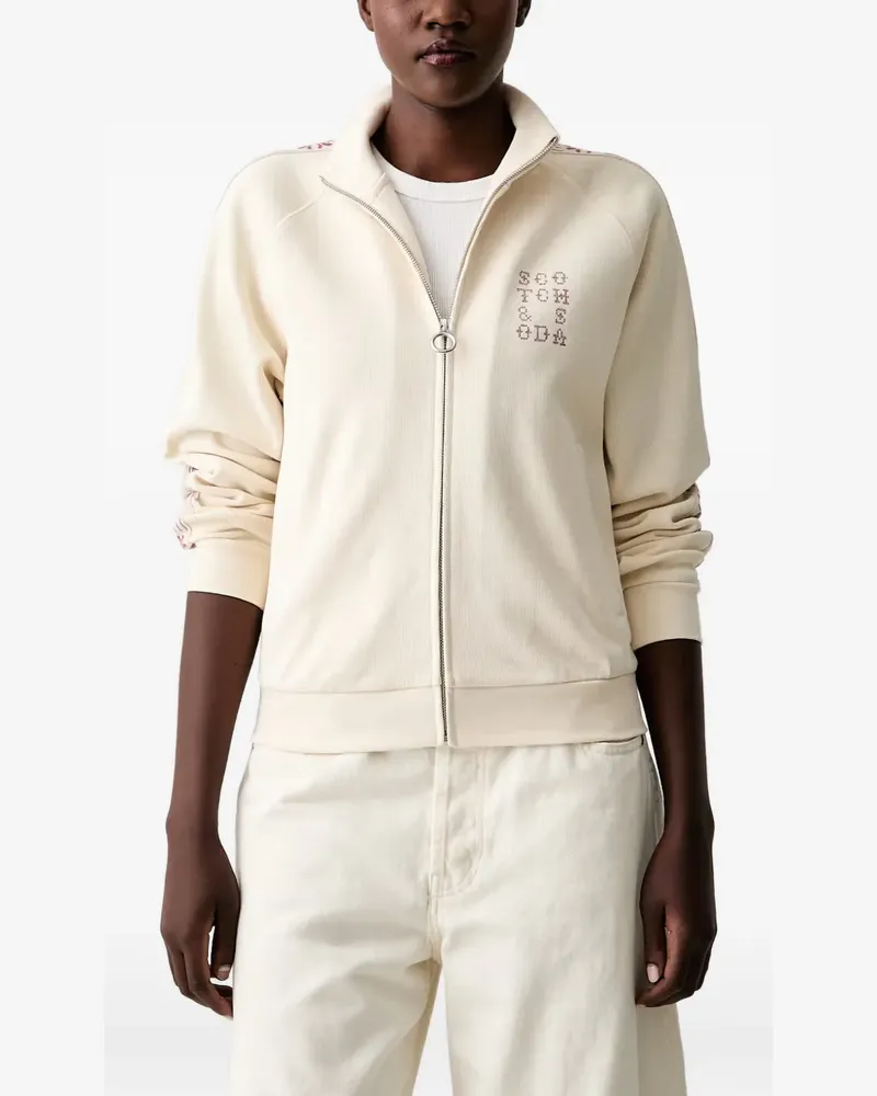 Scotch&Soda embroidered zip-up sweater - Weiß Weiß