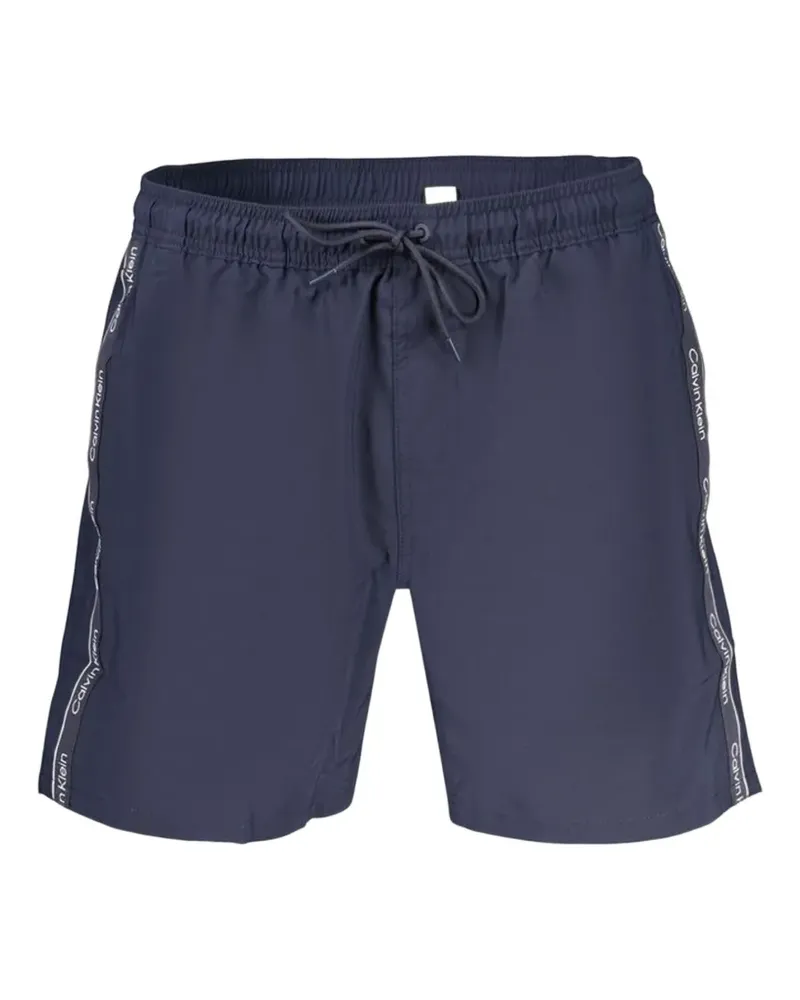 Calvin Klein logo-tape drawstring swim shorts - Blau Blau