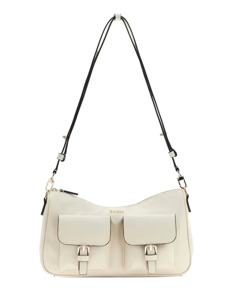 Guess Kassie buckle-detail flap-pocket shoulder bag - Nude Nude