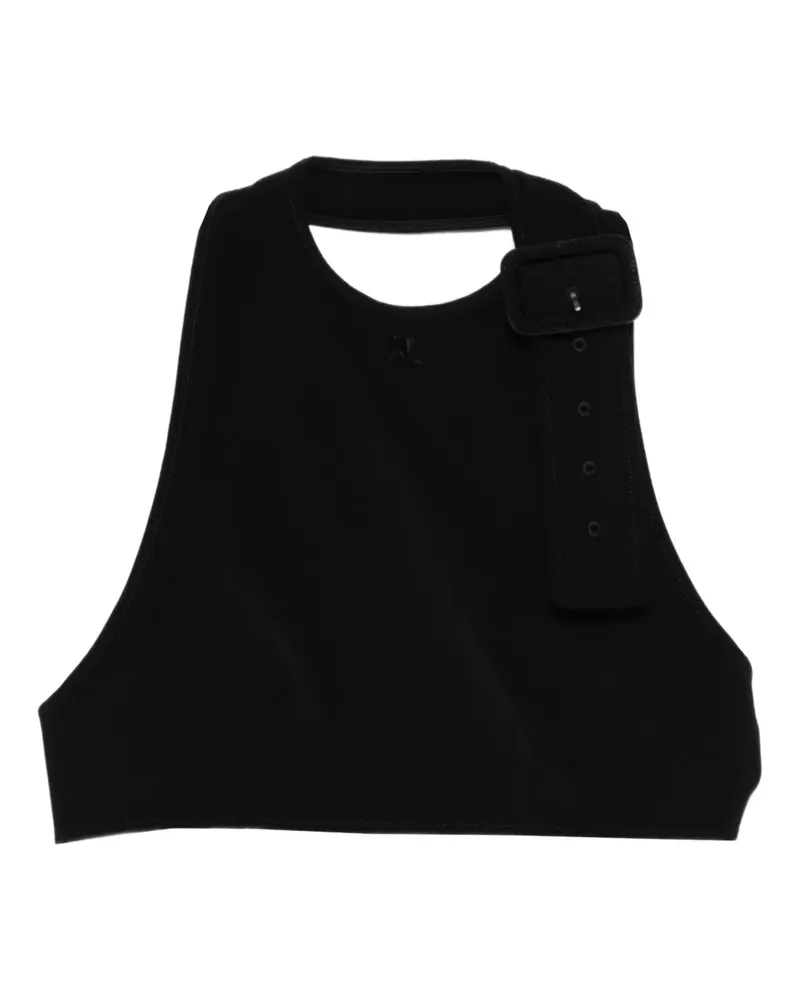 Courrèges buckle-detail crop top - Schwarz Schwarz