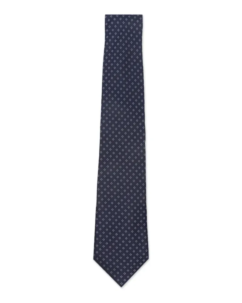 Canali Gemusterte Krawatte - Blau Blau