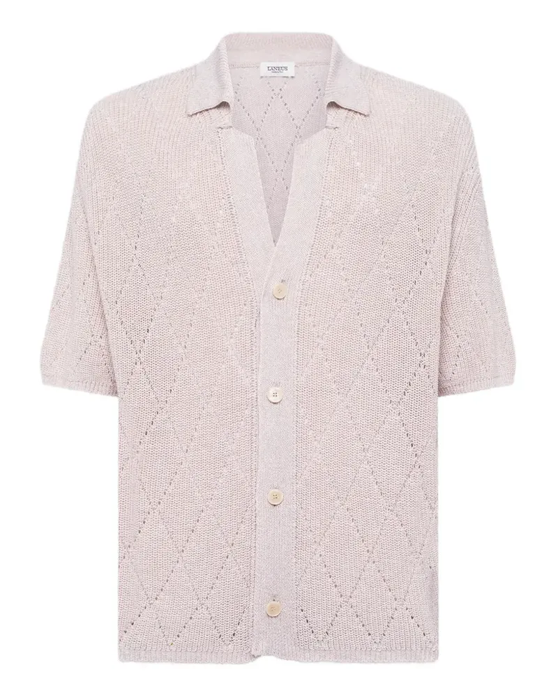 Laneus Cardigan mit Rautenmuster - Nude Nude