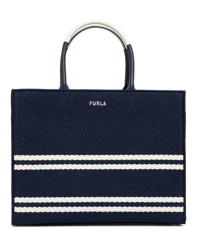 Furla Gestreifter Shopper - Blau Blau