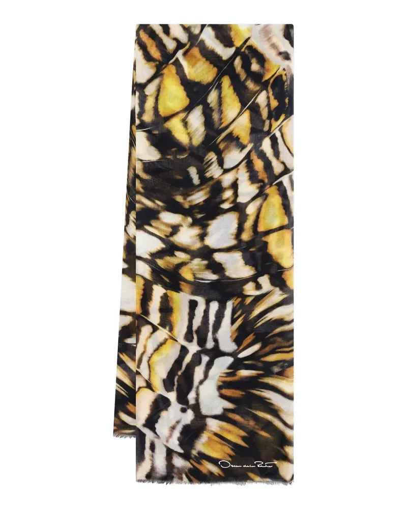 Oscar de la Renta Schal mit Schmetterling-Print - Schwarz Schwarz