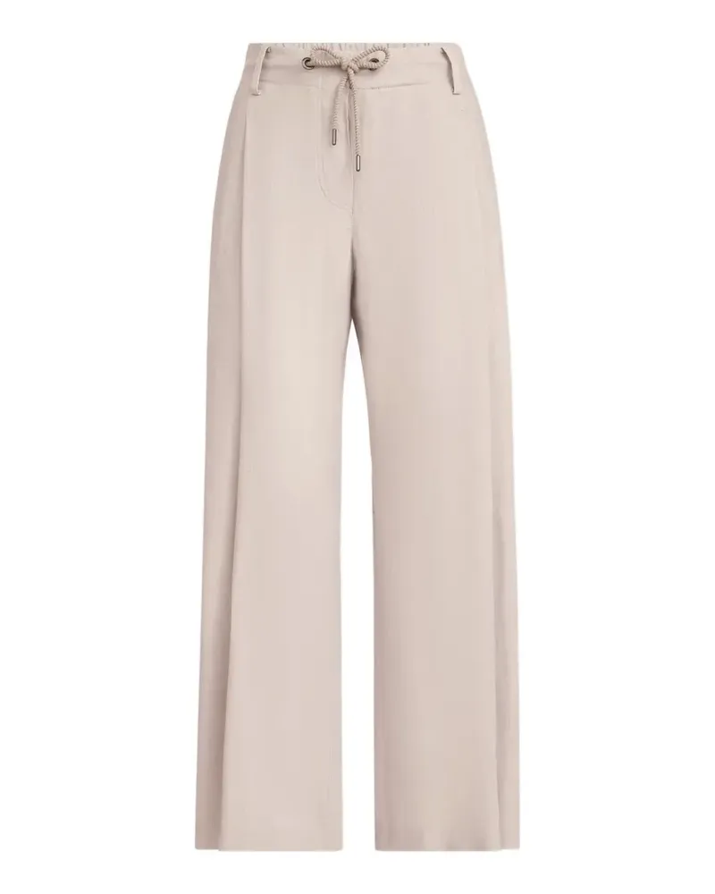 Brunello Cucinelli Leinenhose mit Kordelzug und Monili - Nude Nude