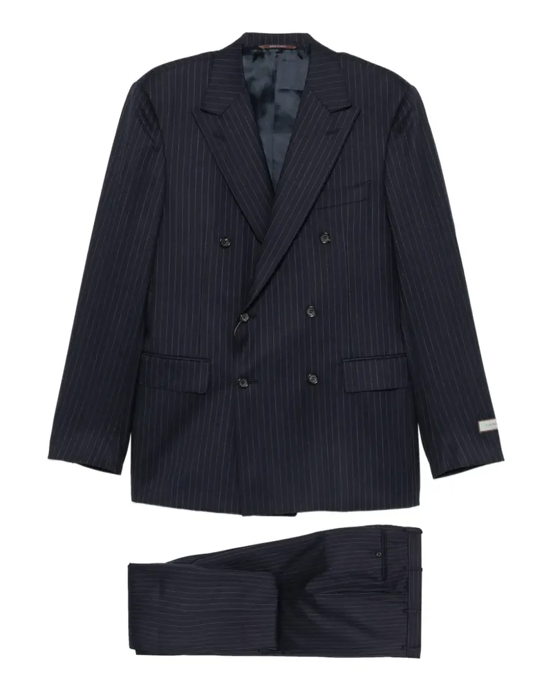 Canali pinstripe double-breasted suit - Blau Blau