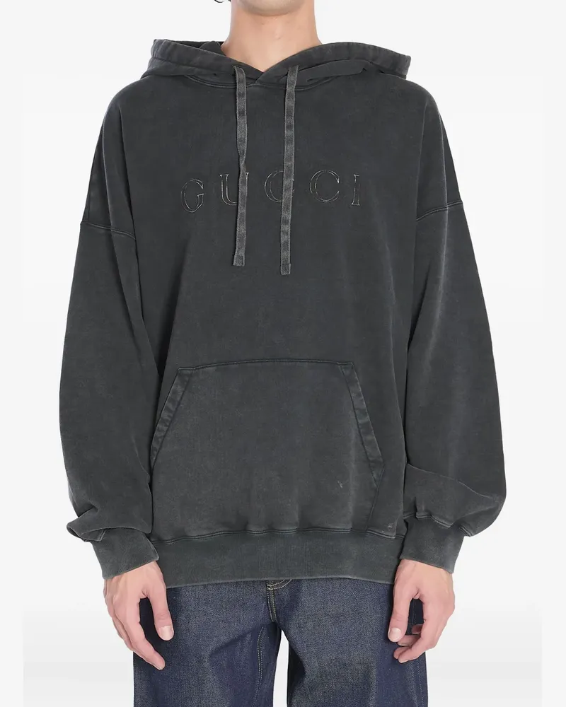 Gucci Hoodie mit Logo-Stickerei - Grau Grau