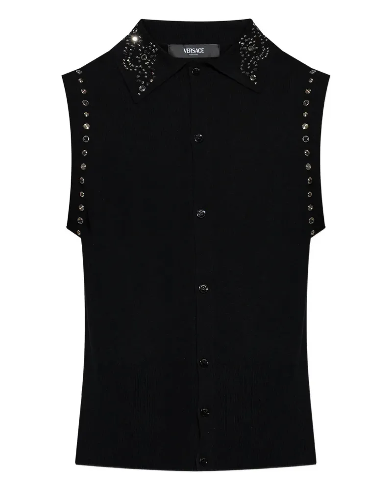 Versace embellished collar sleeveless vest - Schwarz Schwarz