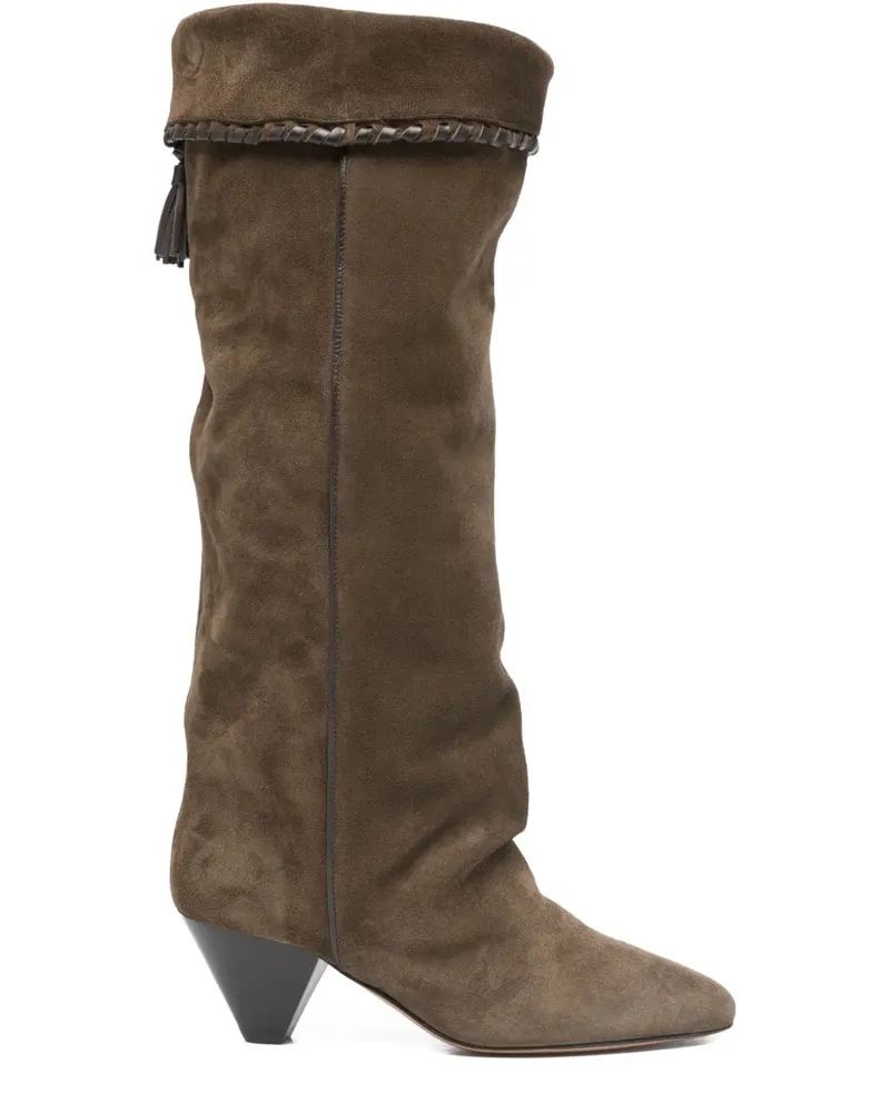 Isabel Marant Elita Stiefel aus Wildleder 60mm - Grün Grün