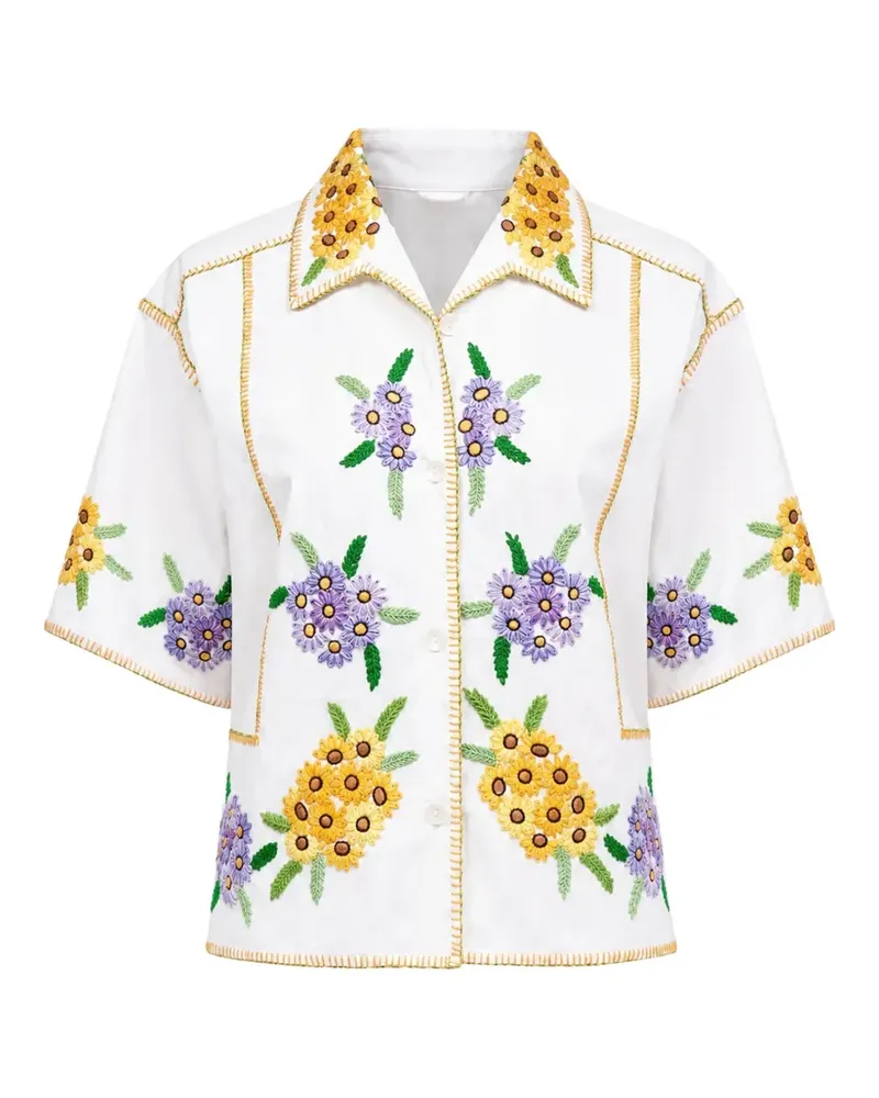 Paul & Joe Paradiso floral-embroidered shirt - Weiß Weiß