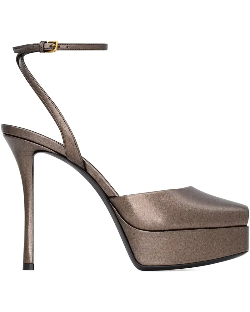 Saint Laurent platform ankle strap sandals - Braun Braun