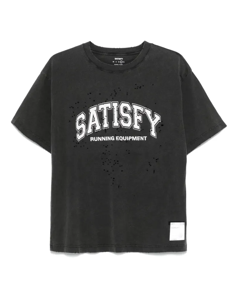 Satisfy T-Shirt mit Logo-Print - Schwarz Schwarz