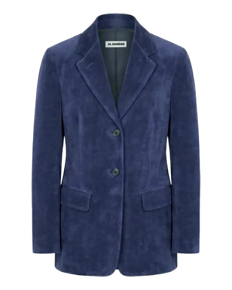 Jil Sander Einreihige Jacke mit fallendem Revers - Blau Blau