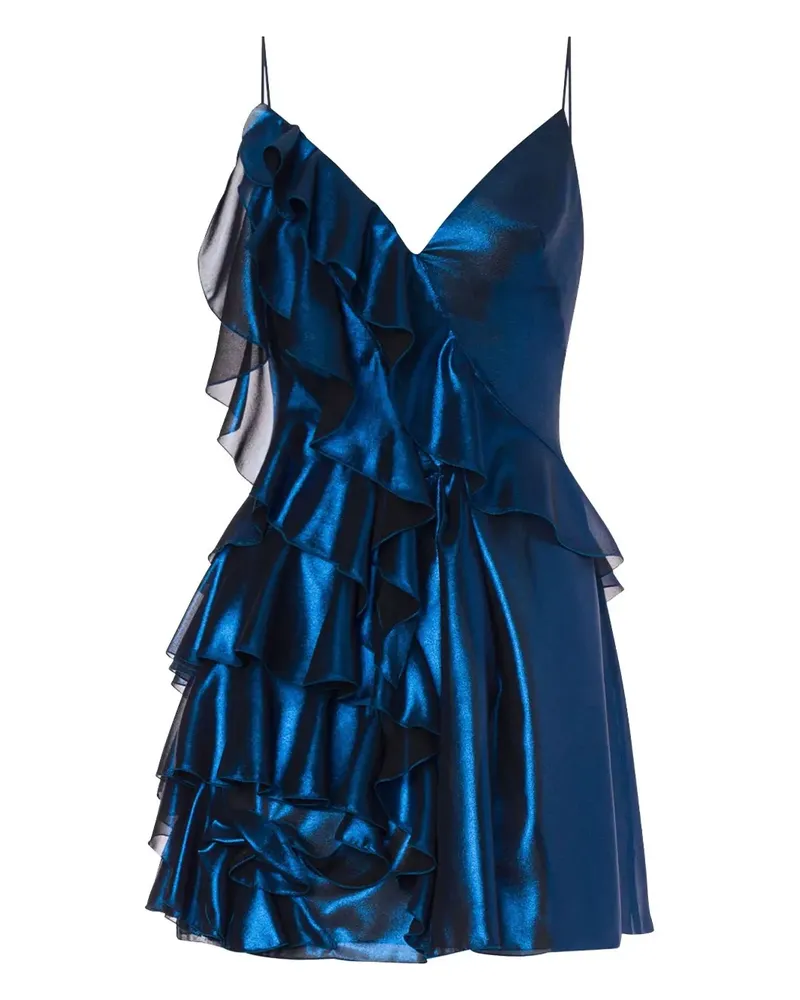 Alberta Ferretti Midikleid aus Satin - Blau Blau
