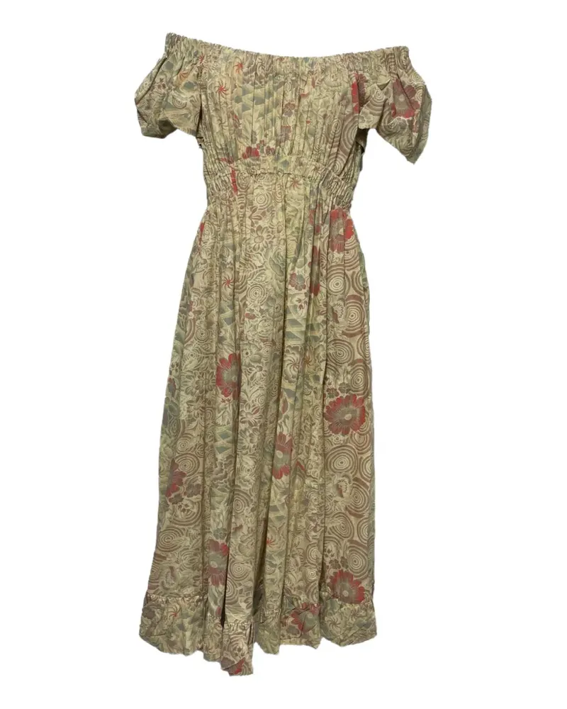 Ulla Johnson Schulterfreies Midikleid mit Blumen-Print - Nude Nude