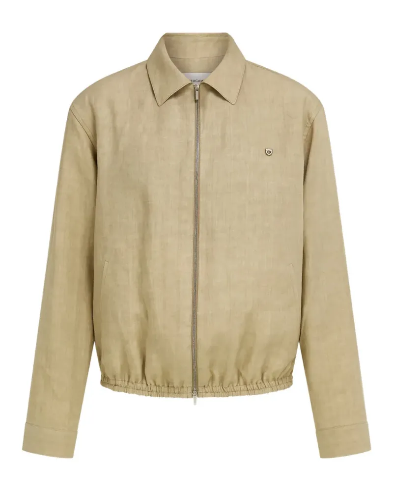 Ferragamo linen blouson - Nude Nude